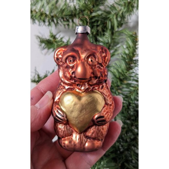 Bear with Heart Retired Old World Christmas Inge Glas Ornament - Picture 3 of 6